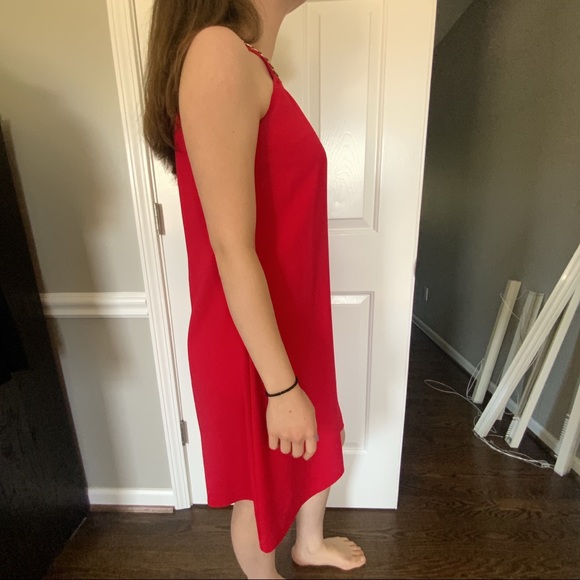 Calvin Klein Halter top Red Dress with gold chain - Picture 2 of 3